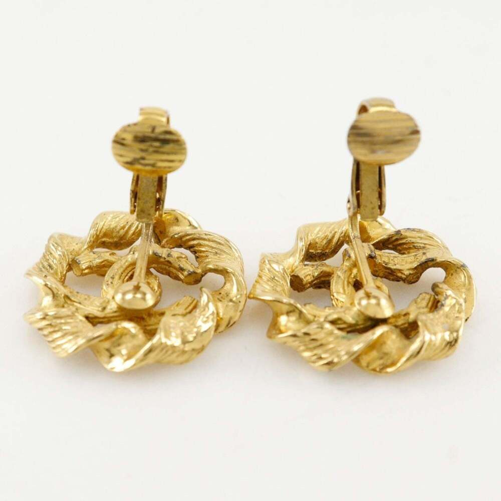 CHANEL Authentic Gold Logo Earrings - Picture 4 of 10